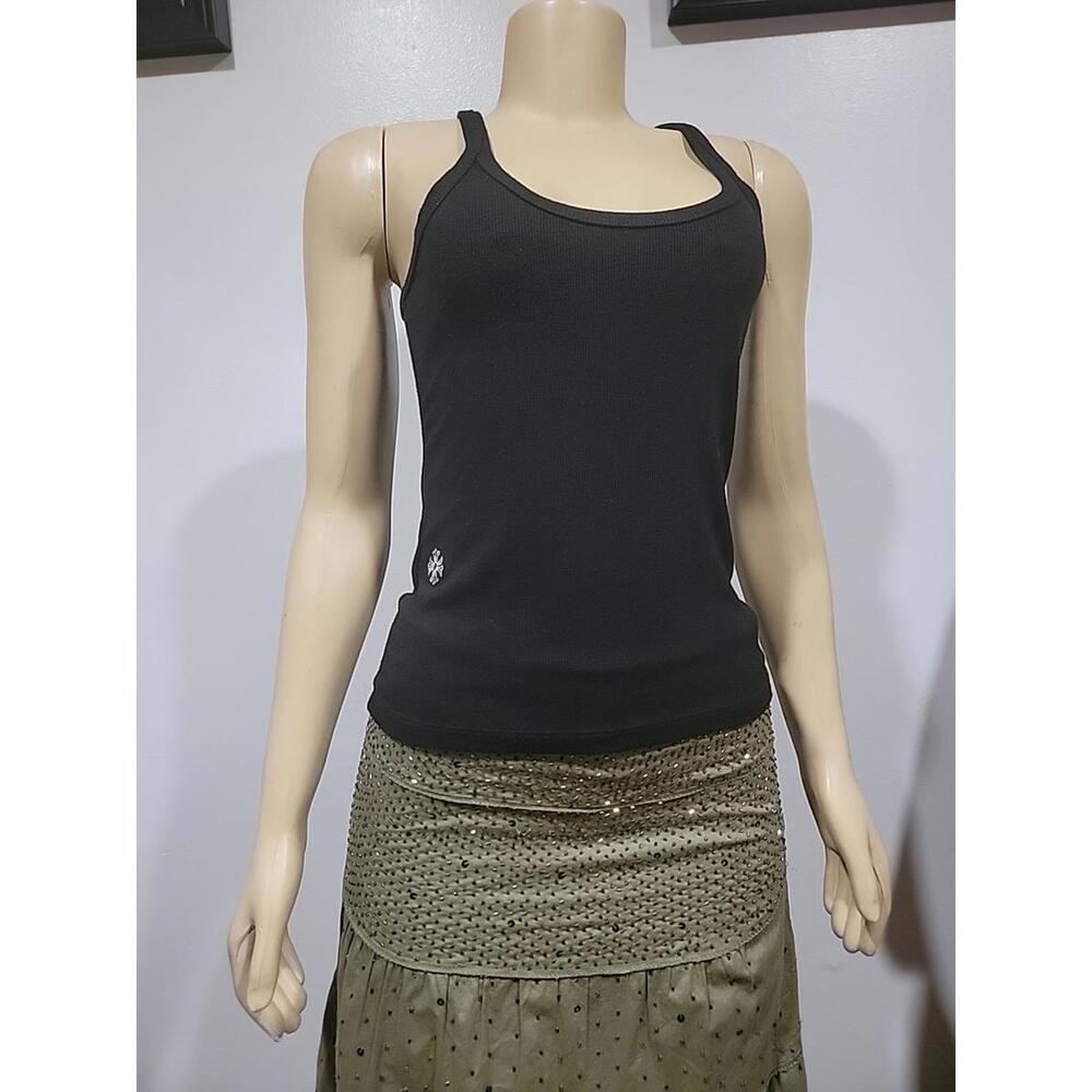 Chrome Hearts Bad Seed CH Embroidered Black Mini Rib size S Tank Top $1200 # W - Picture 7 of 9